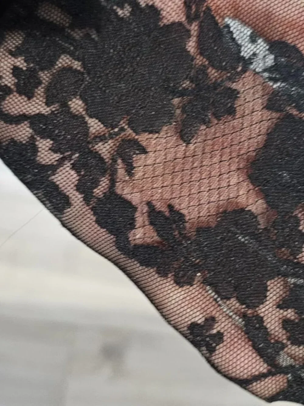 Mesh Floral Patterned Sheer Pantyhose